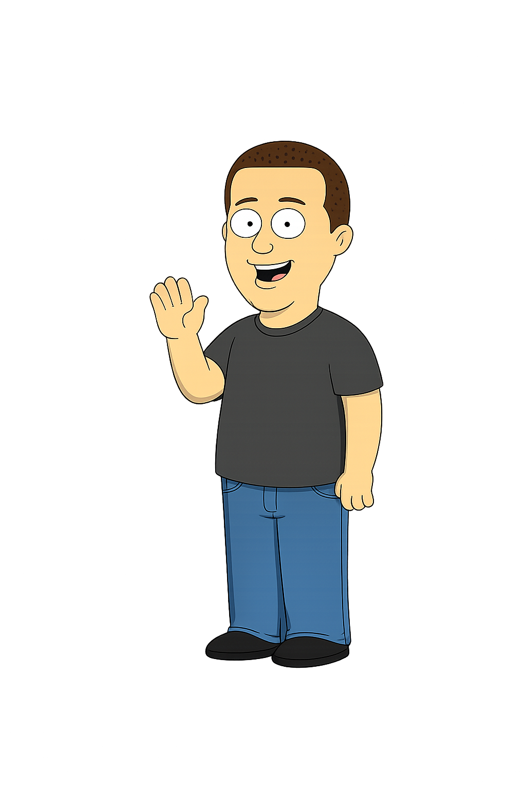 Cartoon mortgage character inspired by suburban Texas animation
